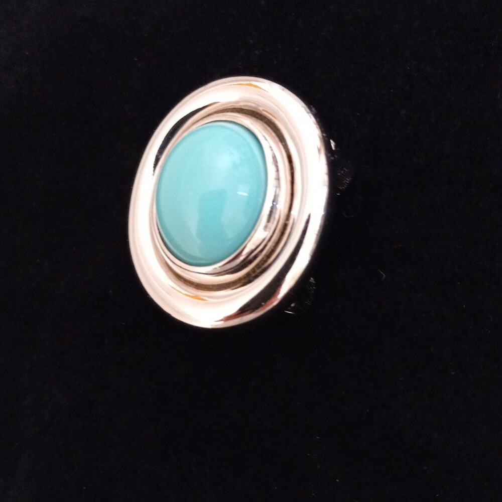 Vintage CINER Silver-Tone and Faux Turquoise Necklace Enhancer